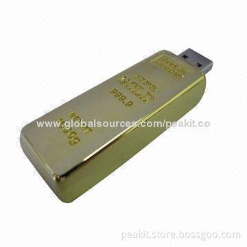 Golden Bar USB Flash Drives, Various Colors are Available
